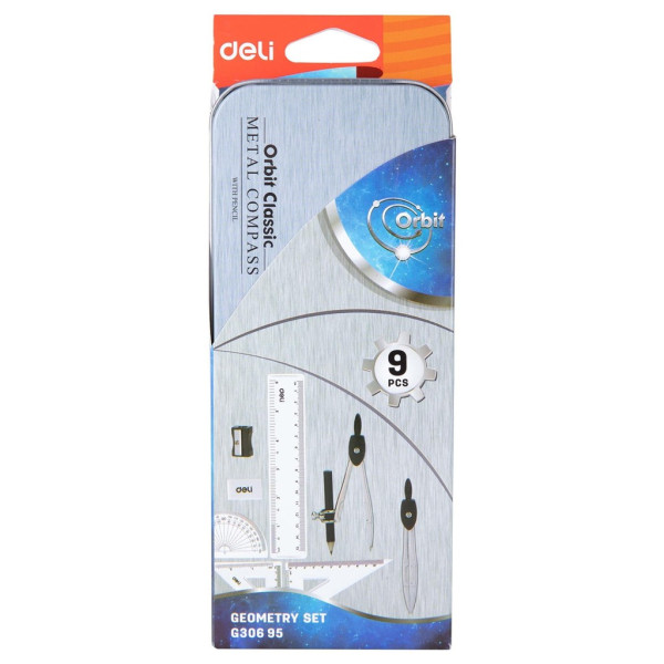 Compa + thước 9 loại Deli G30695